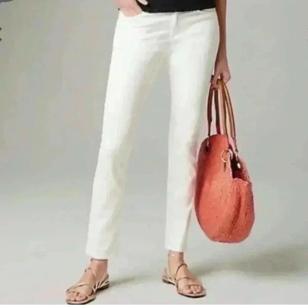 JJill White Denim Jeans Authentic Fit Slim Ankle Size 10